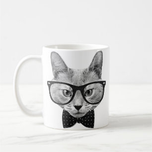 Vintage Hipsterkatze Kaffeetasse