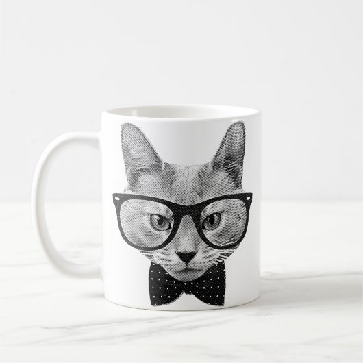 Vintage Hipsterkatze Kaffeetasse (Links)