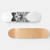 Vintage Hipsterkatze Skateboard (Horizontal)