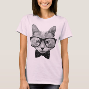 Vintage Hipsterkatze T-Shirt