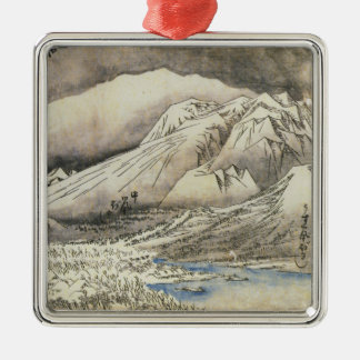 Vintage Hiroshige japanische Weihnachtsverzierung Silbernes Ornament