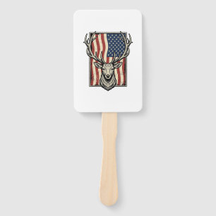 Vintage-Hirsch-Amerikanische-Flagge-Jagd-Shirt-Des Fächer