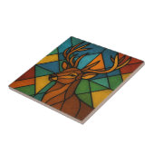 Vintage-Hirsch-Tiffany-Stil-Buntglas-Design Fliese (Seite)