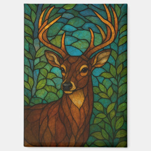 Vintage-Hirsch-Tiffany-Stil-Buntglas-Design Magnet