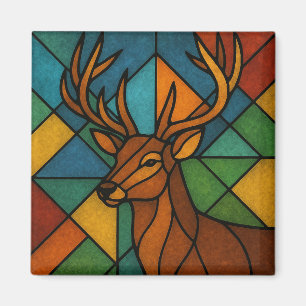 Vintage-Hirsch-Tiffany-Stil-Buntglas-Design Magnet