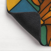 Vintage-Hirsch-Tiffany-Stil-Buntglas-Design Mousepad (Ecke)