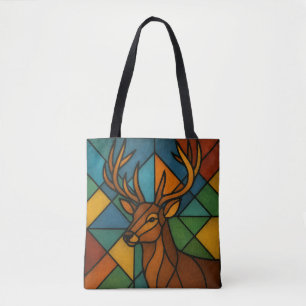 Vintage-Hirsch-Tiffany-Stil-Buntglas-Kunst Tasche