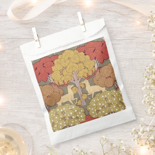 Vintage Hirsch Wald Sage Grün Muster Geschenktütchen (Ausgeschnitten)