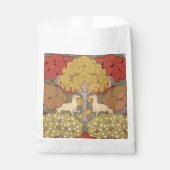 Vintage Hirsch Wald Sage Grün Muster Geschenktütchen (Vorderseite)
