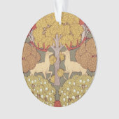 Vintage Hirsch Wald Sage Grün Muster Ornament (Vorderseite)