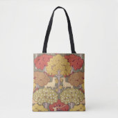Vintage Hirsch Wald Sage Grün Muster Tasche (Vorderseite)