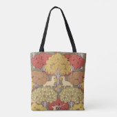 Vintage Hirsch Wald Sage Grün Muster Tasche (Rückseite)