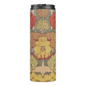 Vintage Hirsch Wald Sage Grün Muster Thermosbecher (Rückseite)