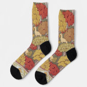 Vintage Hirsch Wald Sagegrün Muster Socken (Linkes Detail)