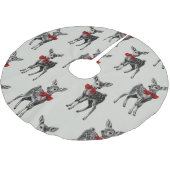 Vintage-Hirsch-Weihnachten Polyester Weihnachtsbaumdecke (Schrägansicht)