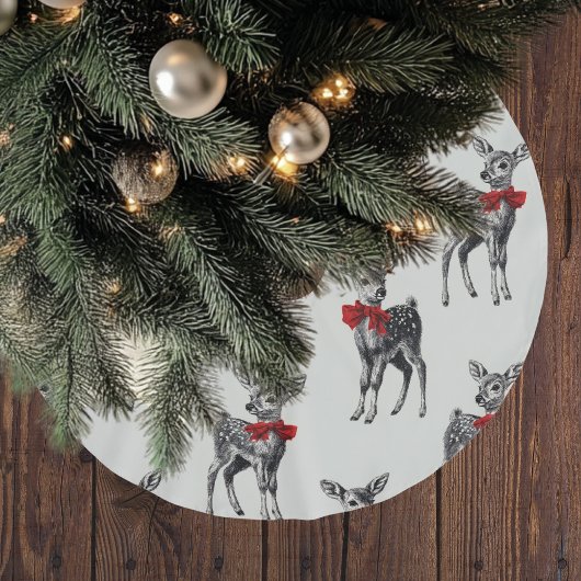 Vintage-Hirsch-Weihnachten Polyester Weihnachtsbaumdecke