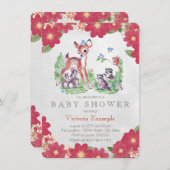 Vintage Hirschbaby-Dusche Einladung (Vorne/Hinten)