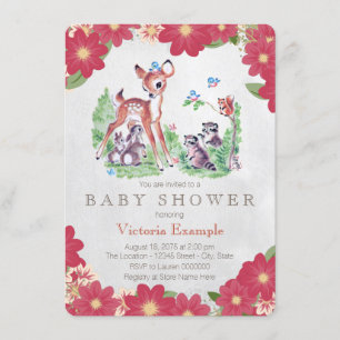 Vintage Hirschbaby-Dusche Einladung