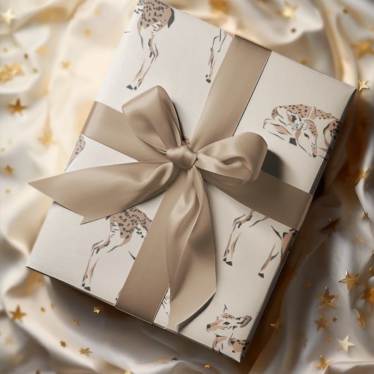 Vintage Hirschbeige Geschenkpapier