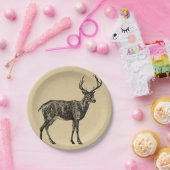 Vintage Hirsche Art Illustriert Hirsche Pappteller (Party)