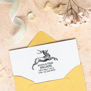 Vintage Hirschfamilie Gummistempel