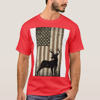 Vintage Hirschjagd Camoue Camouflage Amerikanische T-Shirt
