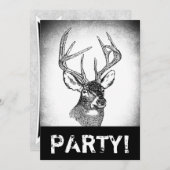 Vintage Hirschjagd Einladung (Vorne/Hinten)