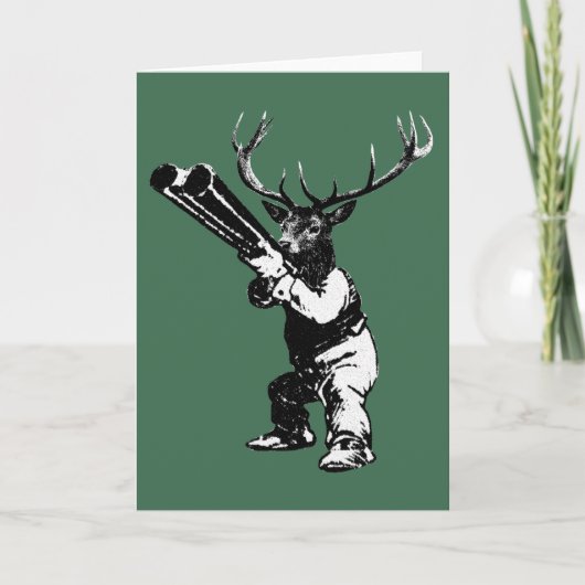 Vintage Hirschjagd Feiertagskarte (Vorderseite)