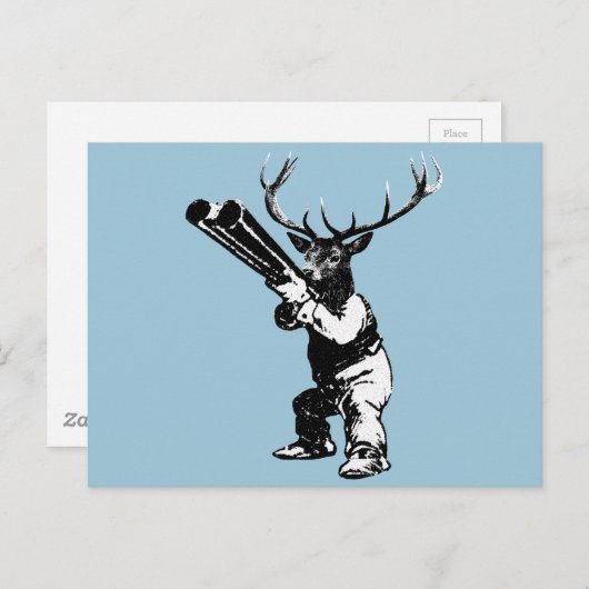 Vintage Hirschjagd Postkarte (Vorne/Hinten)