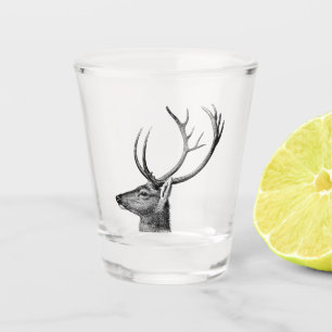 Vintage Hirschkopf-Shotglas Schnapsglas