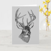 Vintage Hirschkunst Karte (Gelbe Blume)