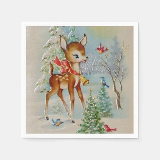 Vintage Hirschtiere Party Servietten (Vorderseite)