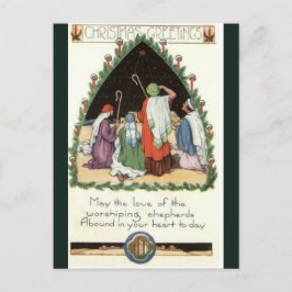 Vintage Hirten in Bethlehem Weihnachten beobachten Postkarte