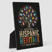 Vintage Hispanic Heritage Month Tree of Unity Fotoplatte (Seite)