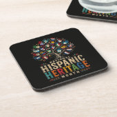 Vintage Hispanic Heritage Month Tree of Unity Getränkeuntersetzer (Linke Seite)