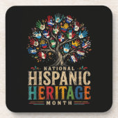 Vintage Hispanic Heritage Month Tree of Unity Getränkeuntersetzer (Vorderseite)