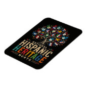 Vintage Hispanic Heritage Month Tree of Unity Magnet (Linke Seite)
