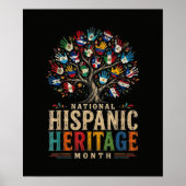 Vintage Hispanic Heritage Month Tree of Unity Poster (Vorne)