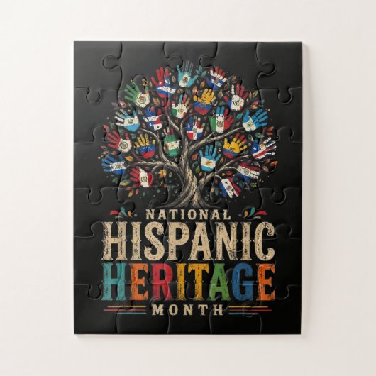Vintage Hispanic Heritage Month Tree of Unity Puzzle (Vertikal)