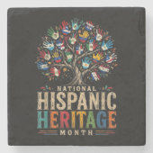 Vintage Hispanic Heritage Month Tree of Unity Steinuntersetzer (Vorderseite)