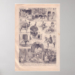 VIntage historisch 1920 Algerien Poster