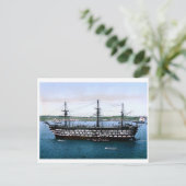 Vintage HMS Impregnable Postkarte (Stehend Vorderseite)