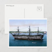 Vintage HMS Impregnable Postkarte (Vorne/Hinten)