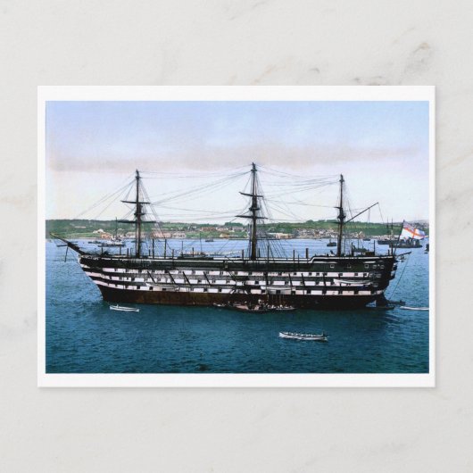 Vintage HMS Impregnable Postkarte (Vorderseite)