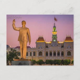 Vintage Ho-Chi-Minh Vietnam Reise Wasserfarben Postkarte