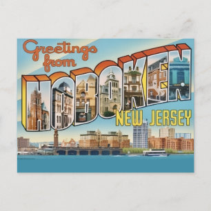 Vintage Hoboken NJ Postkarte