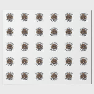 Vintage-Hochlandkuh-Blumen-Verrücktes-Zitat-Design Geschenkpapier