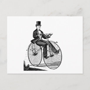 Vintage-Hochrad-Fahrrad viktorianisches Radfahren Postkarte