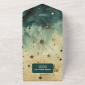 Vintage Hochzeit All In One Einladung (Außenbereich)