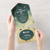 Vintage Hochzeit All In One Einladung (Abreißen)